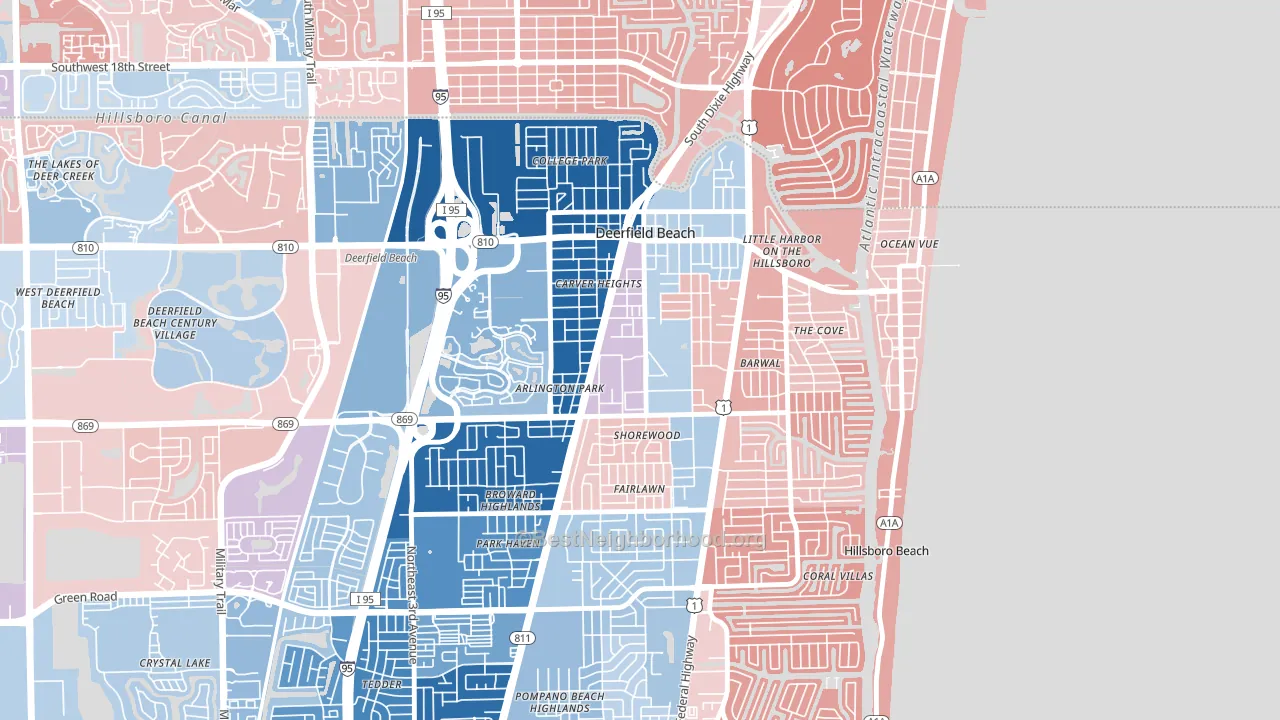 33441, FL block-group political-lean map