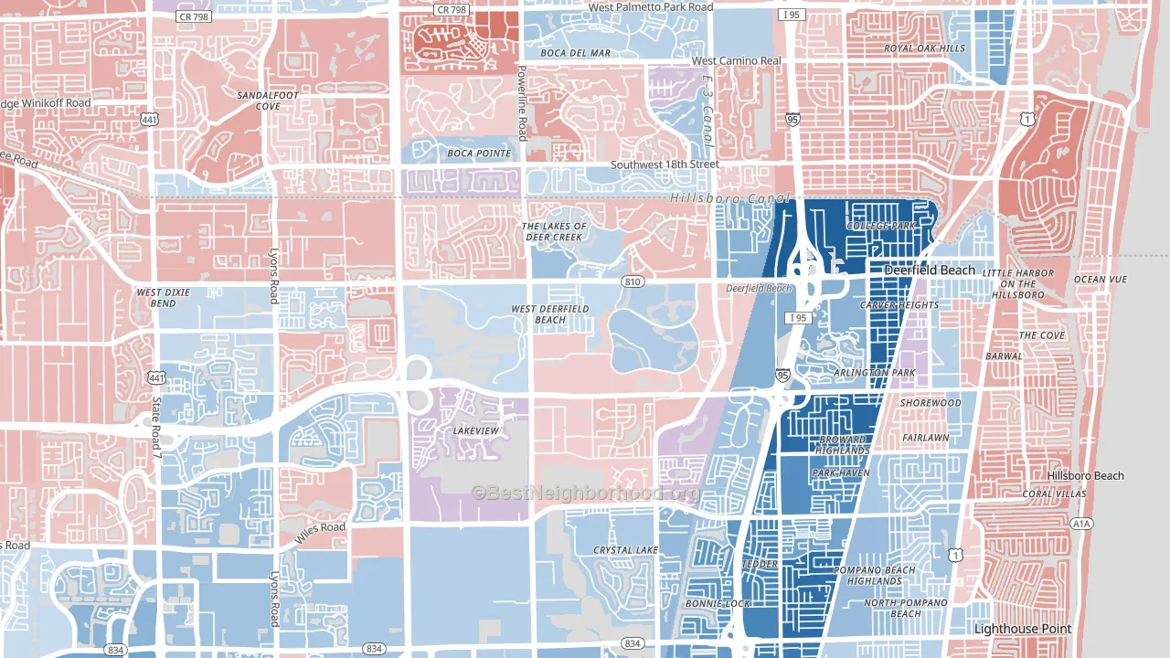33442, FL block-group political-lean map