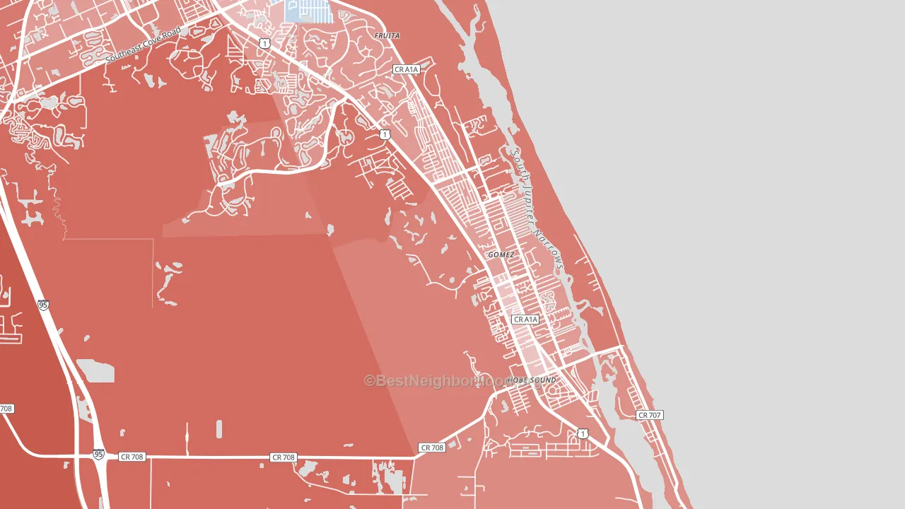 33455, FL block-group political-lean map