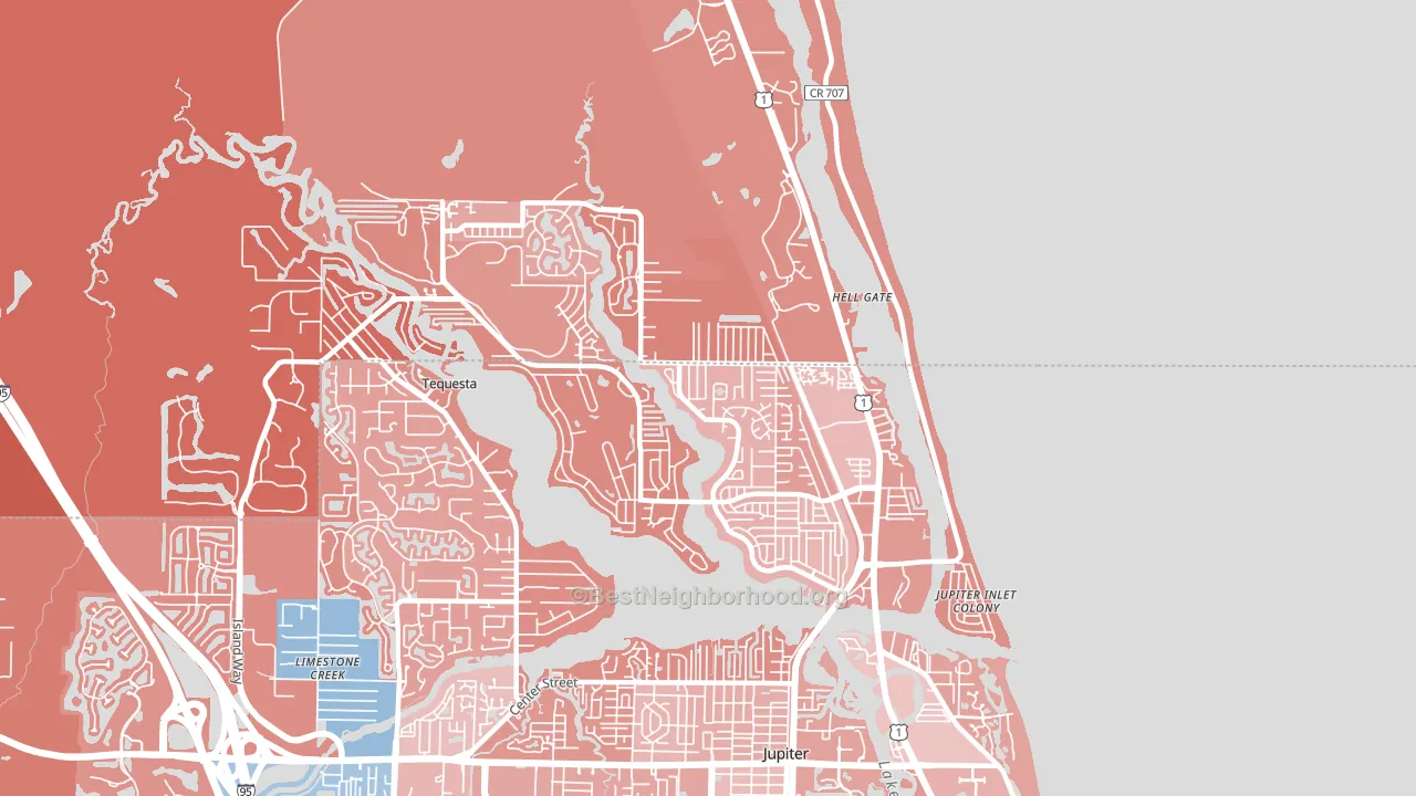 33469, FL block-group political-lean map