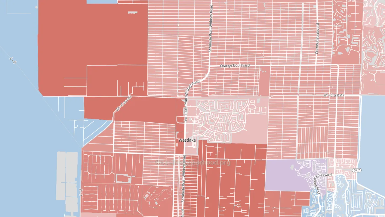 33470, FL block-group political-lean map