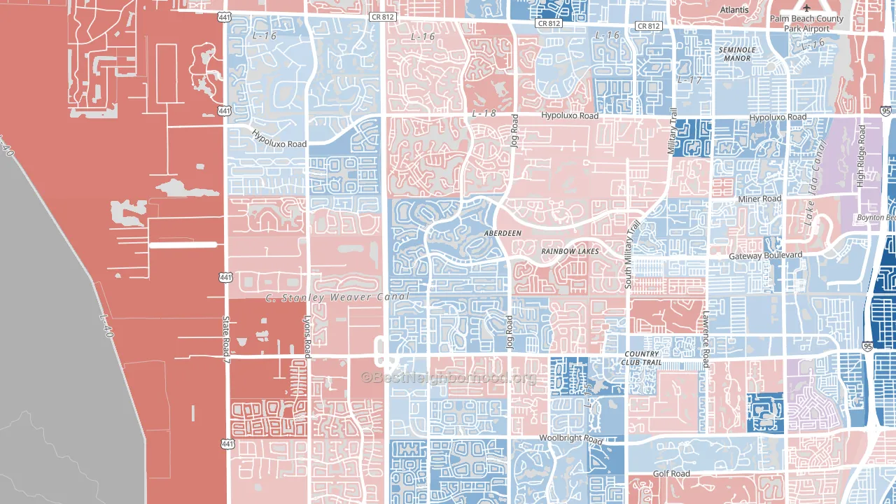33472, FL block-group political-lean map