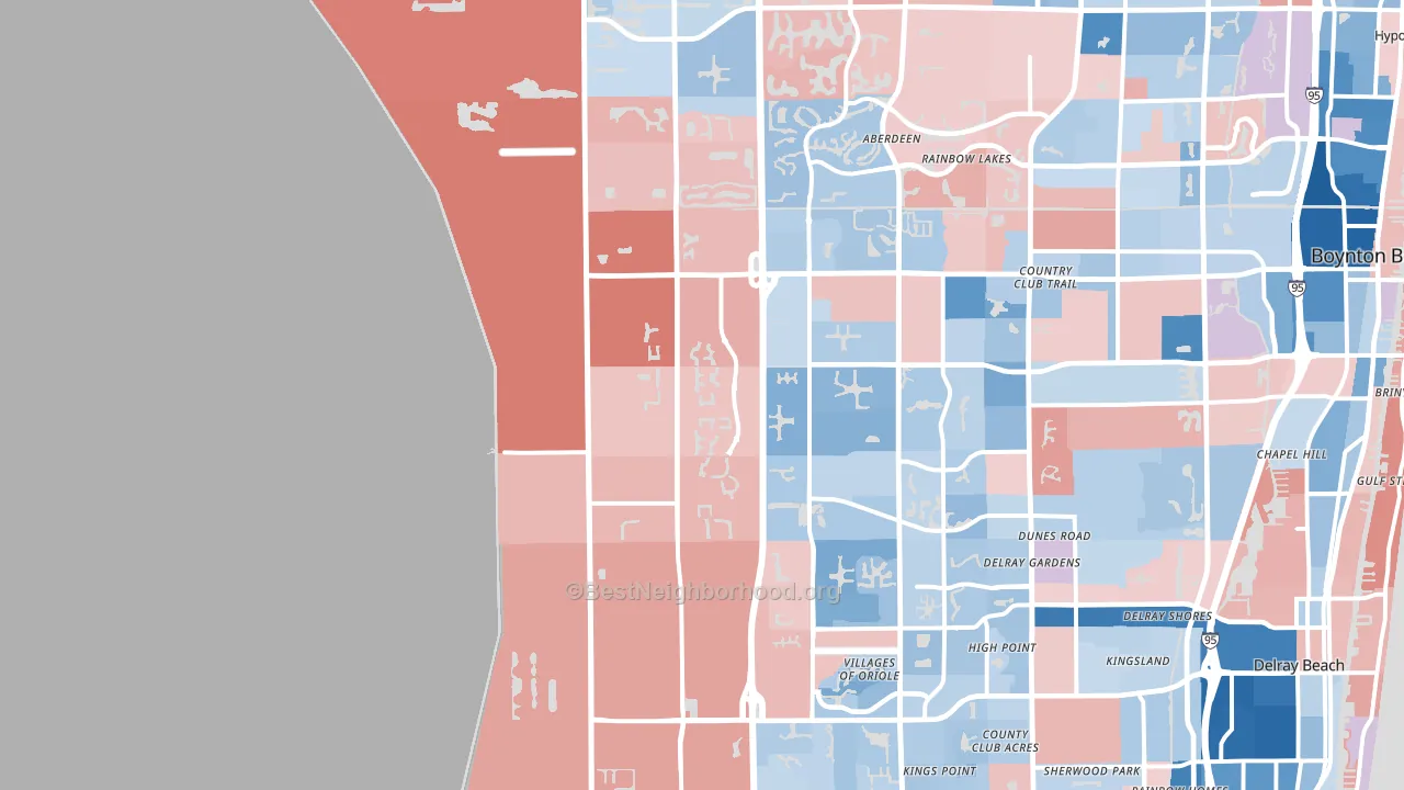 33473, FL block-group political-lean map