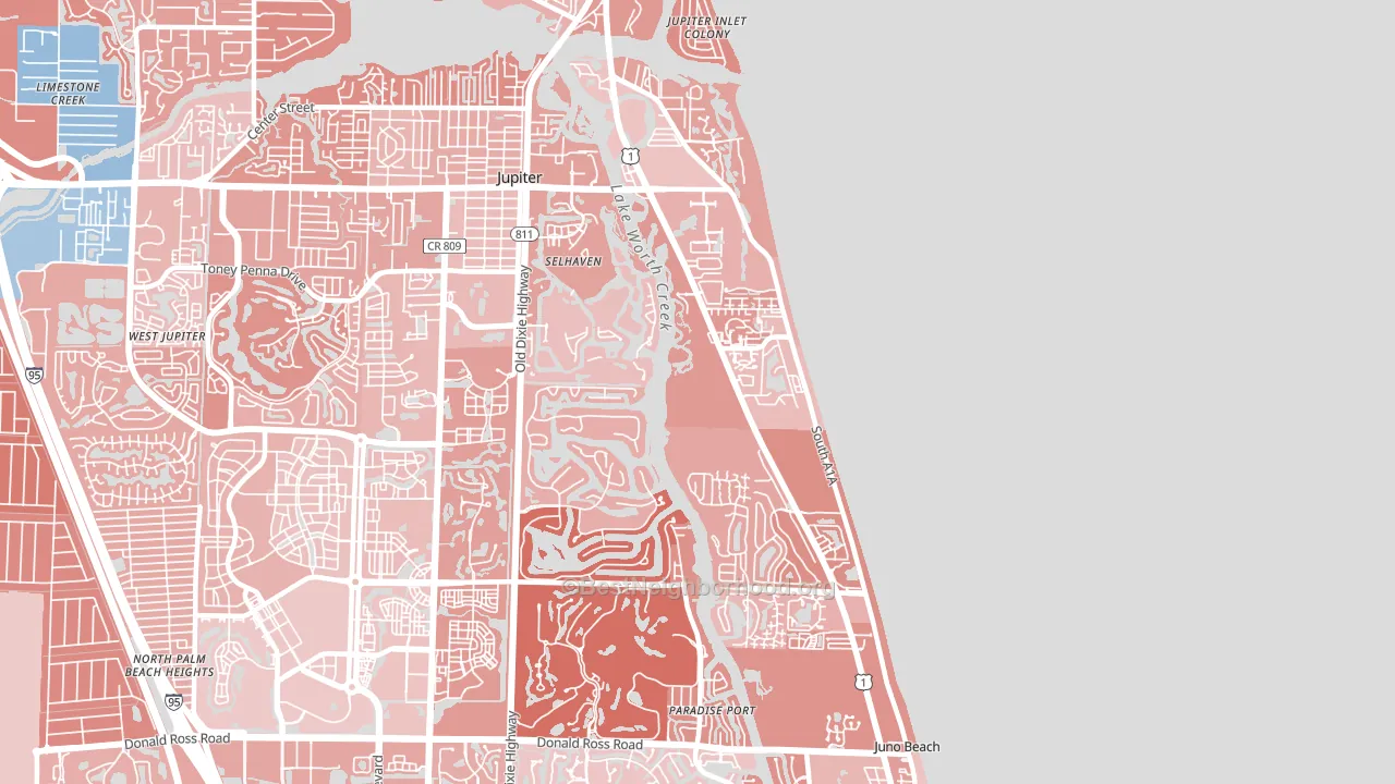 33477, FL block-group political-lean map