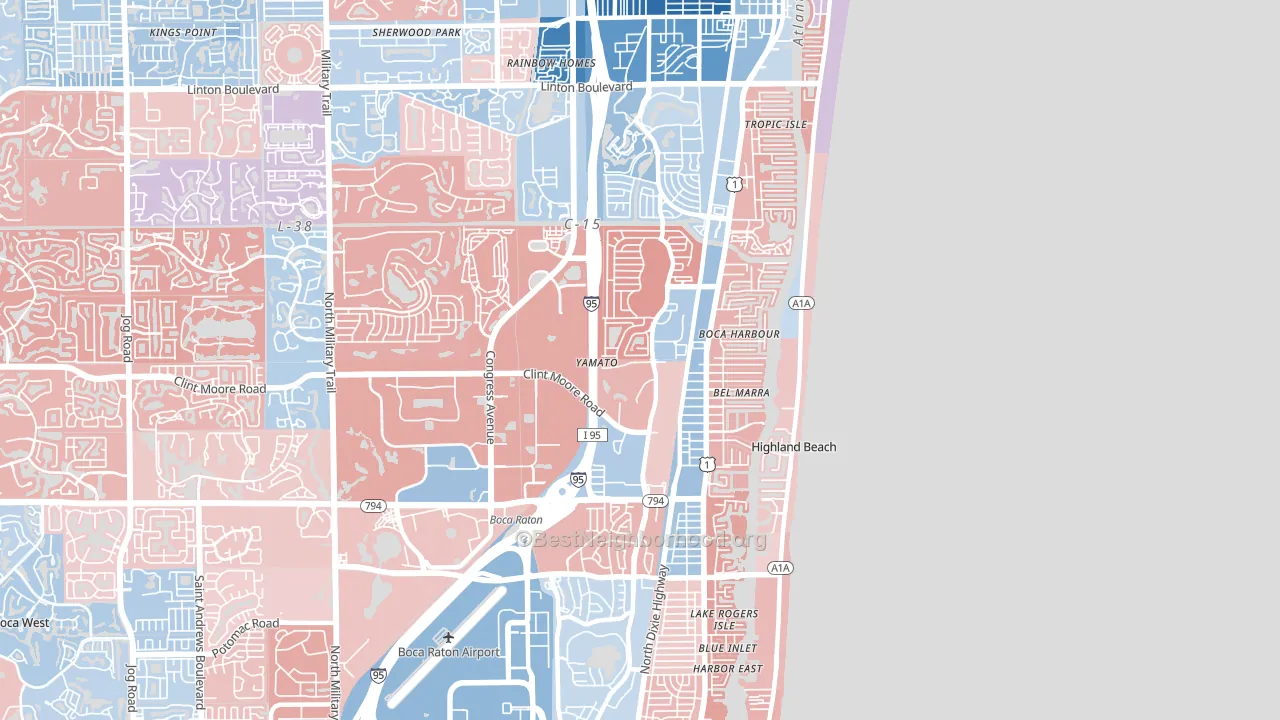 33487, FL block-group political-lean map