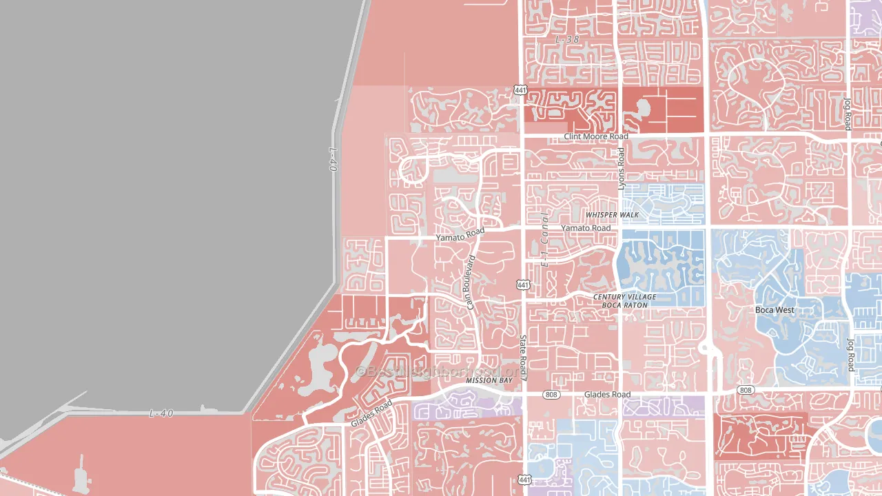 33498, FL block-group political-lean map