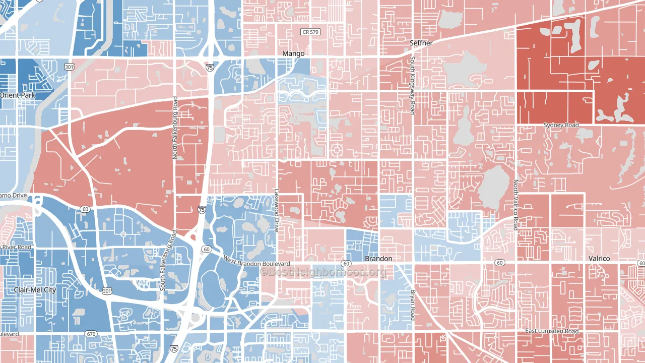 33510, FL block-group political-lean map