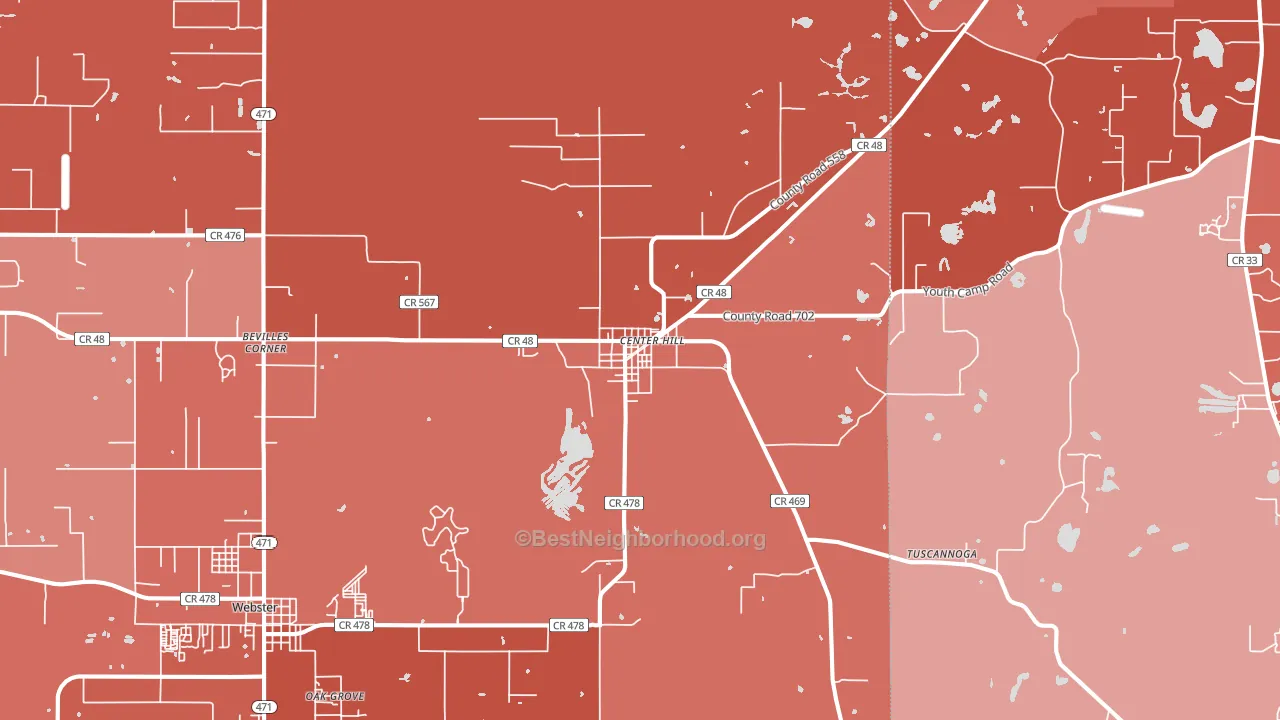 33514, FL block-group political-lean map