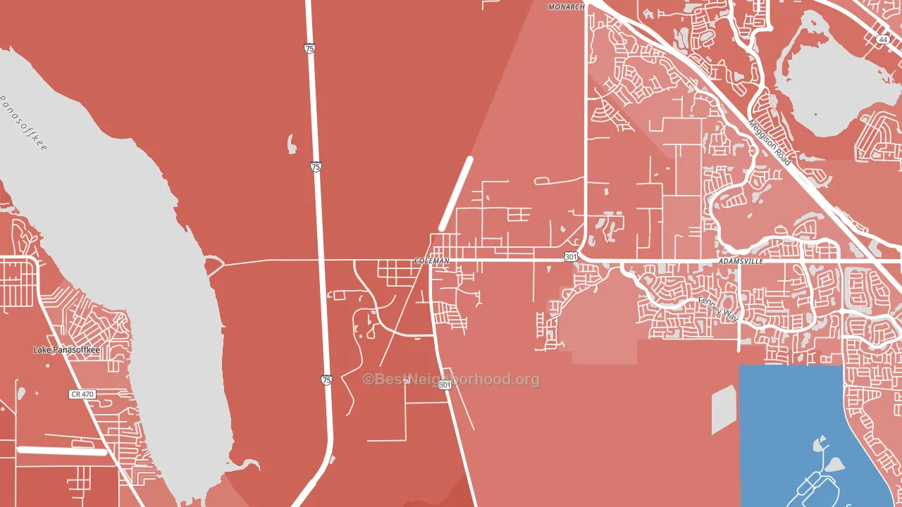 33521, FL block-group political-lean map