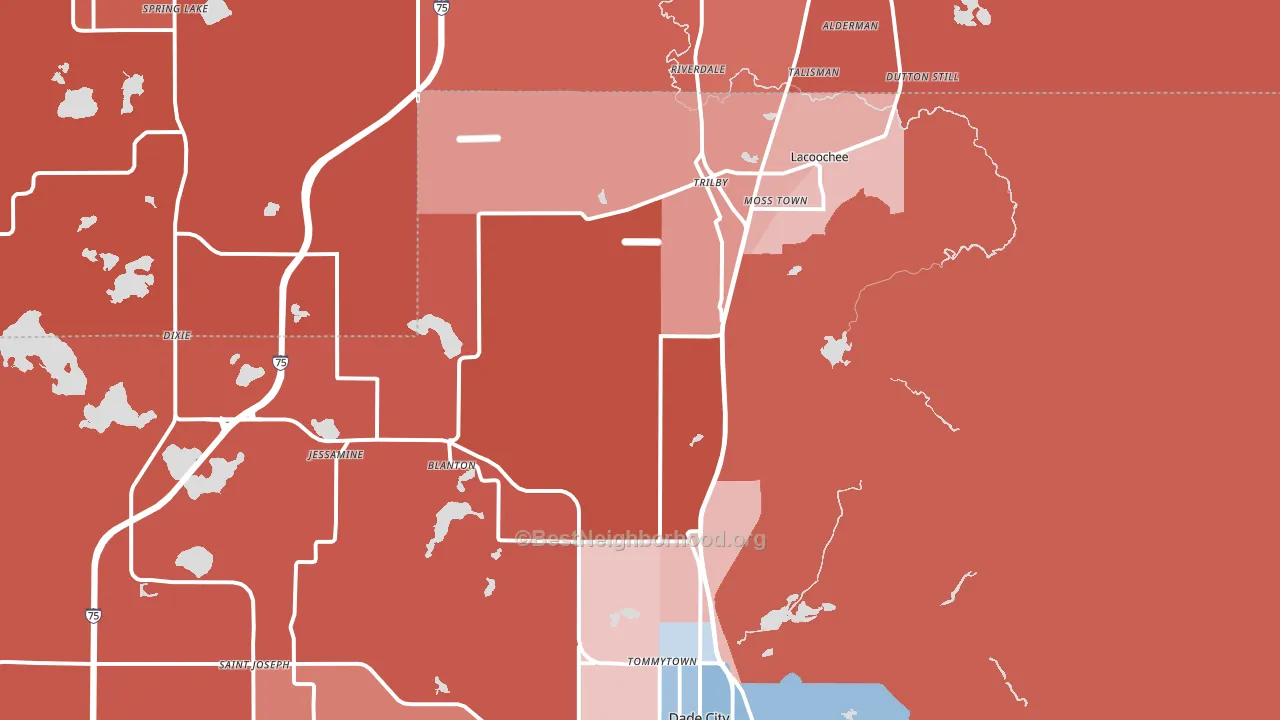 33523, FL block-group political-lean map