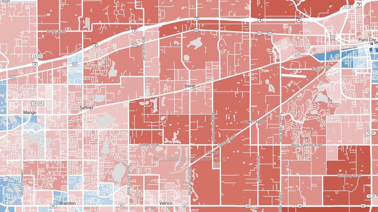 33527, FL block-group political-lean map