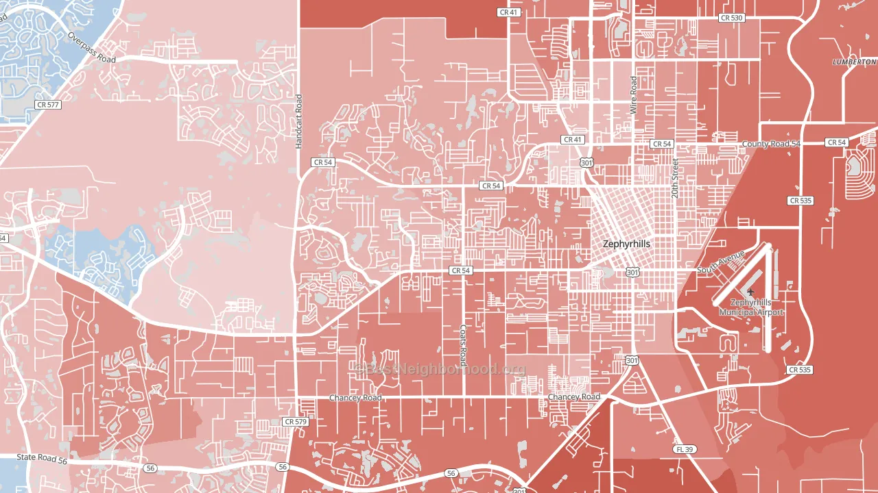 33541, FL block-group political-lean map