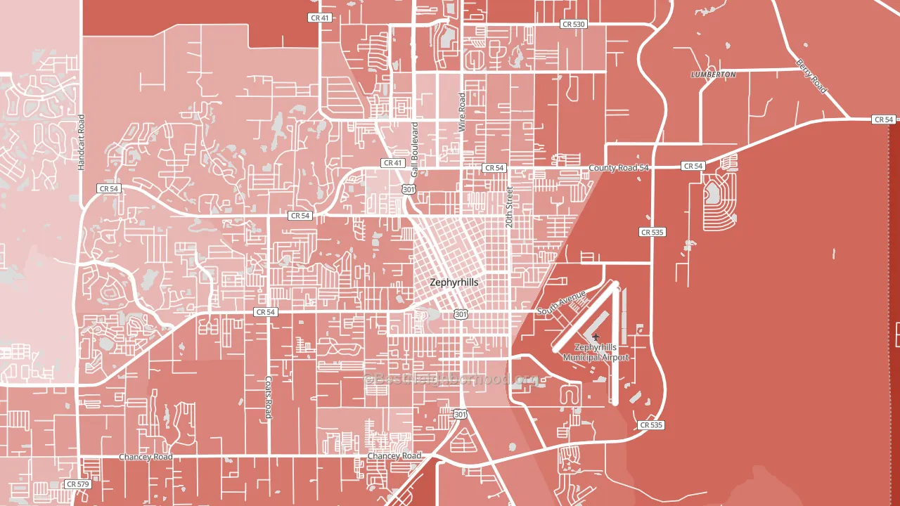33542, FL block-group political-lean map