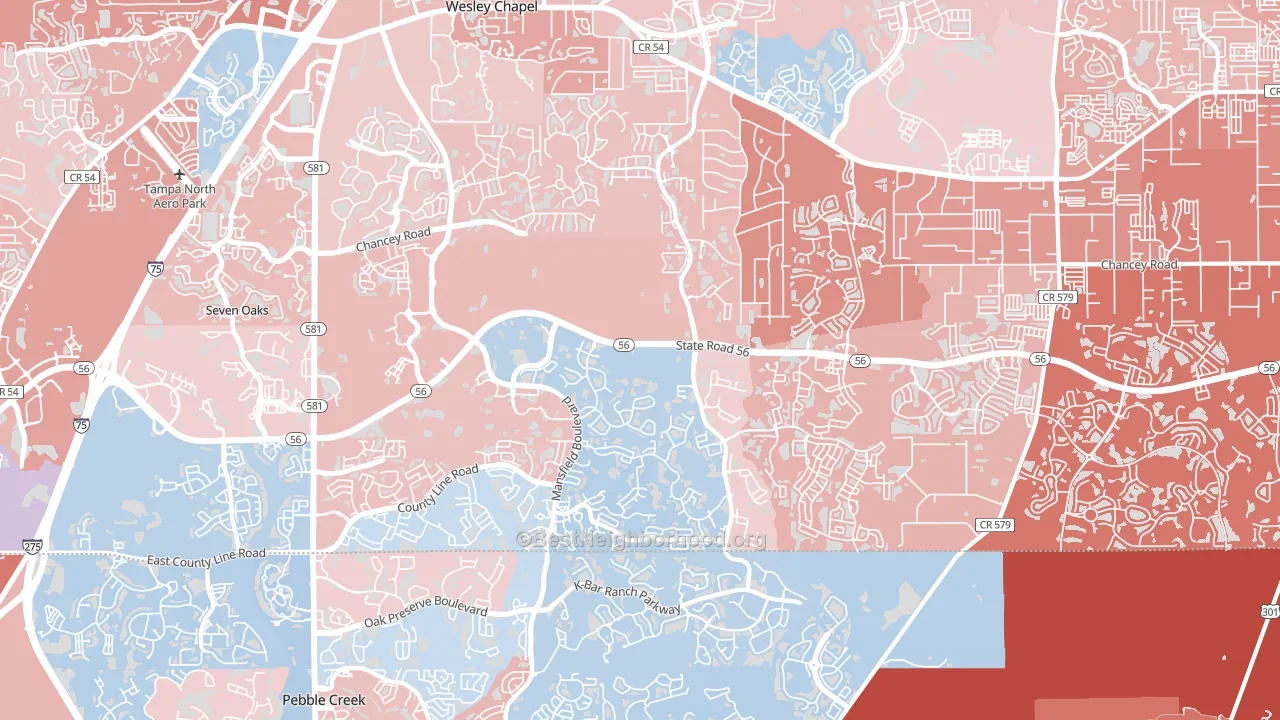 33543, FL block-group political-lean map