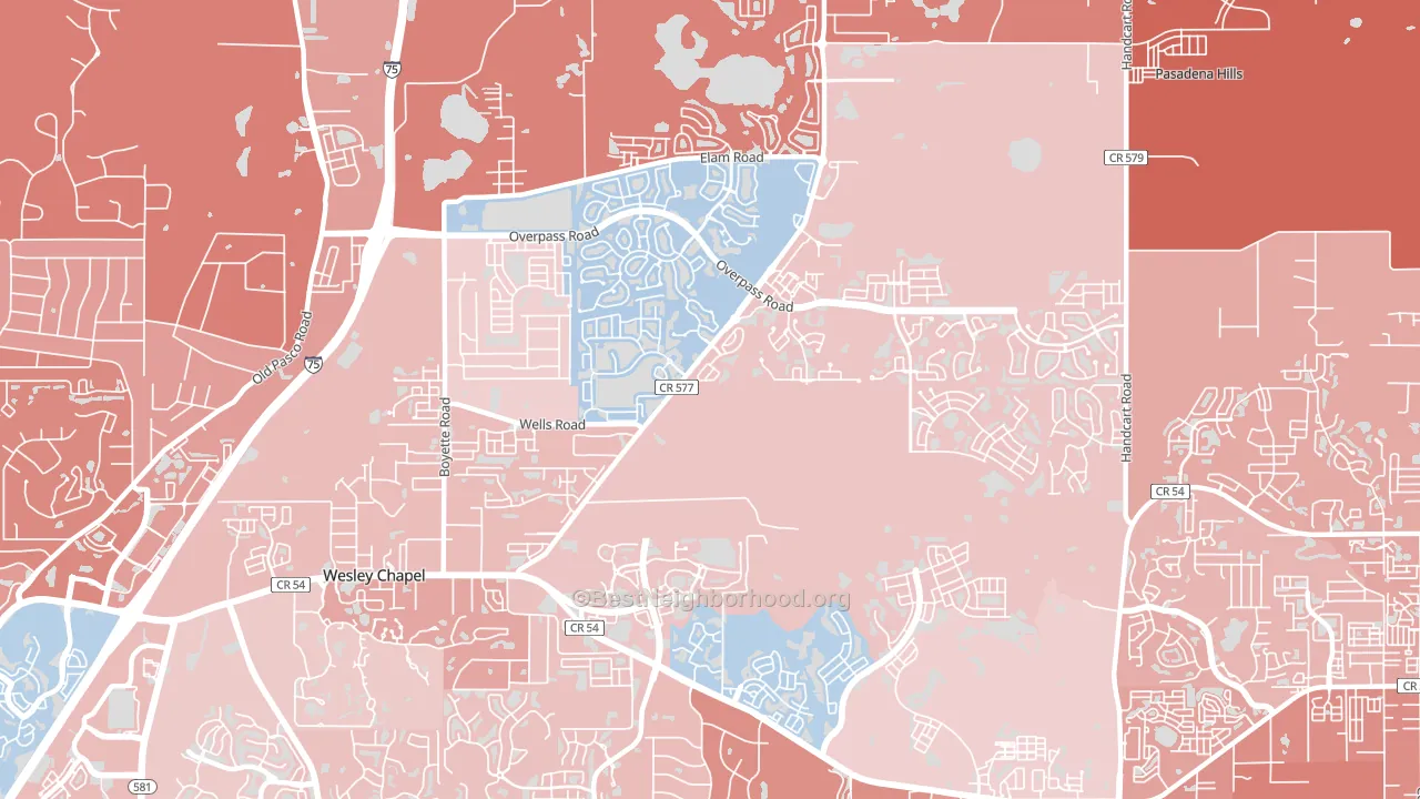 33545, FL block-group political-lean map