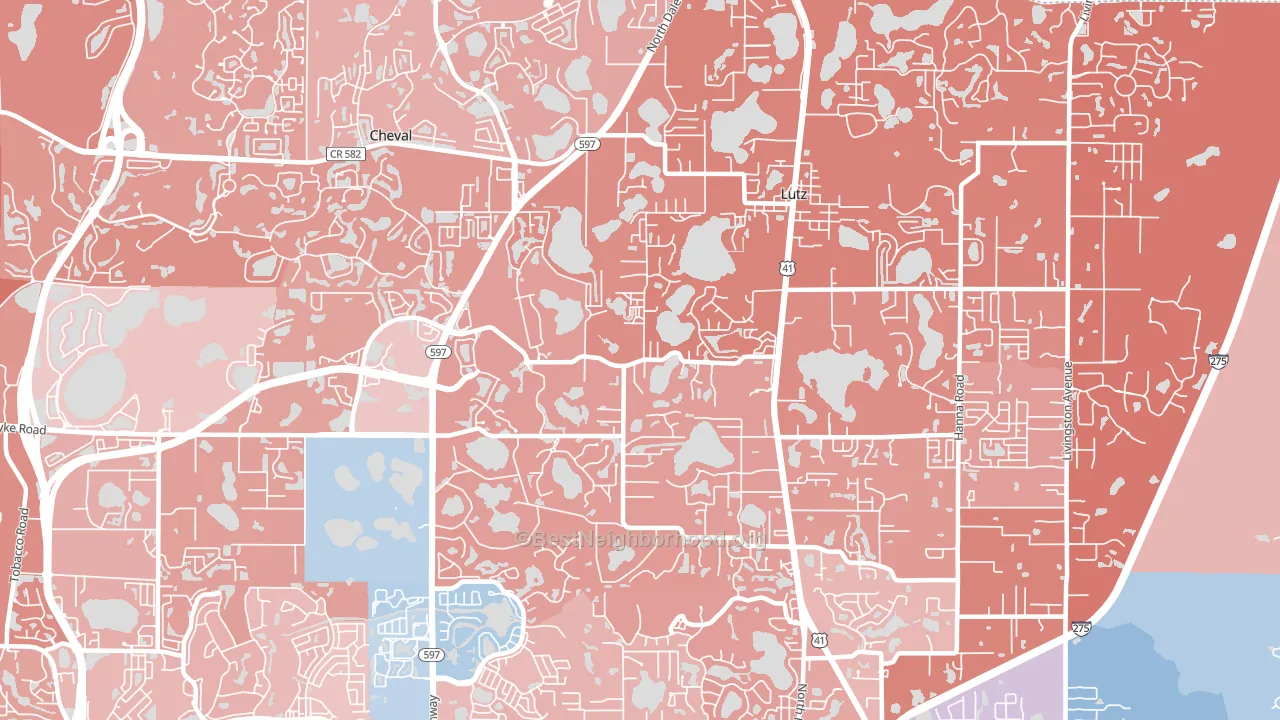 33548, FL block-group political-lean map