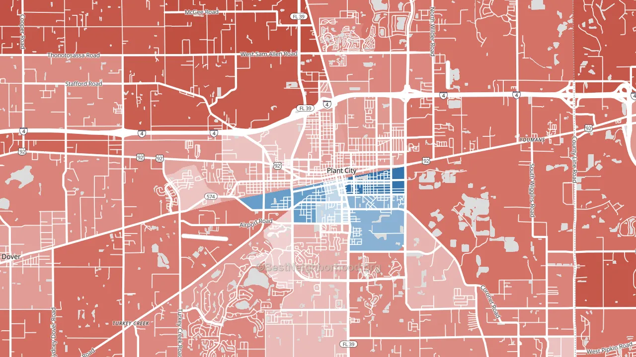 33563, FL block-group political-lean map