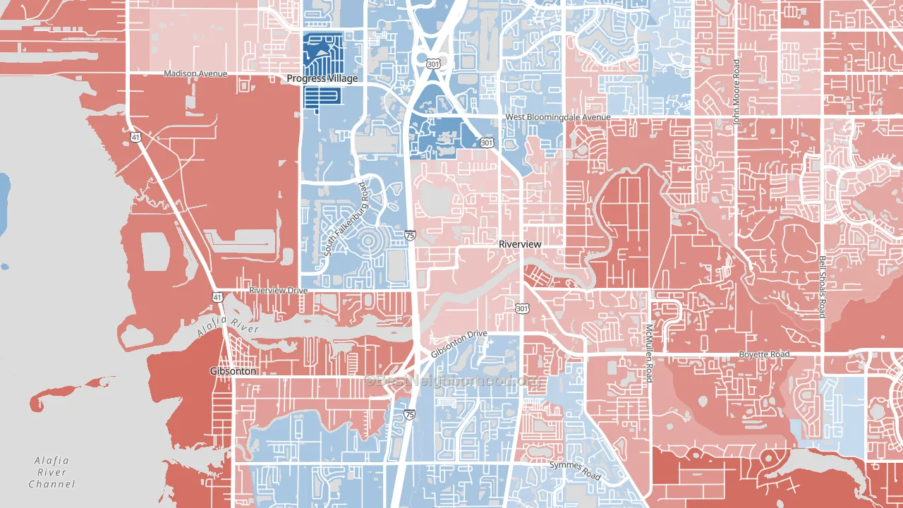 33578, FL block-group political-lean map