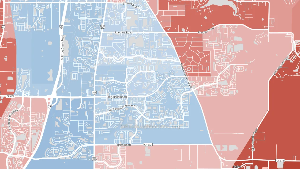 33579, FL block-group political-lean map