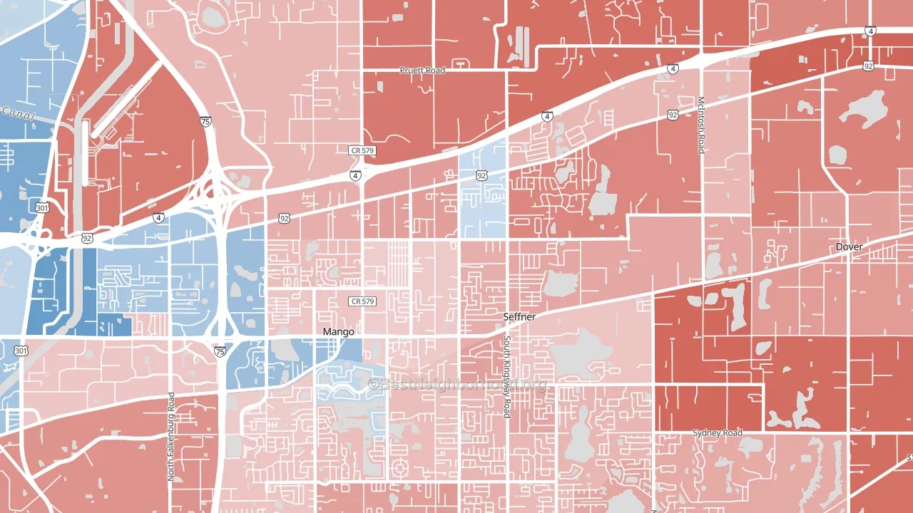 33584, FL block-group political-lean map