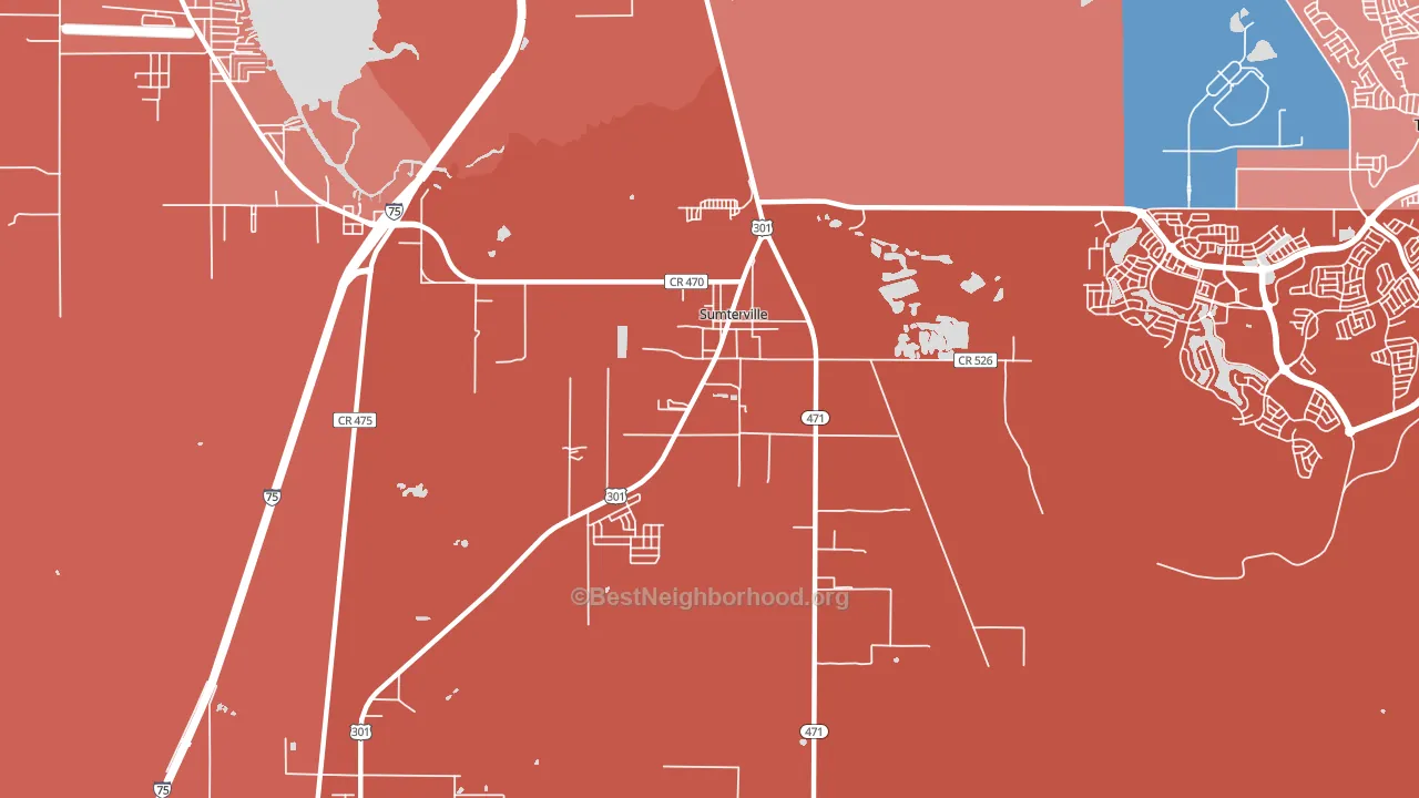 33585, FL block-group political-lean map
