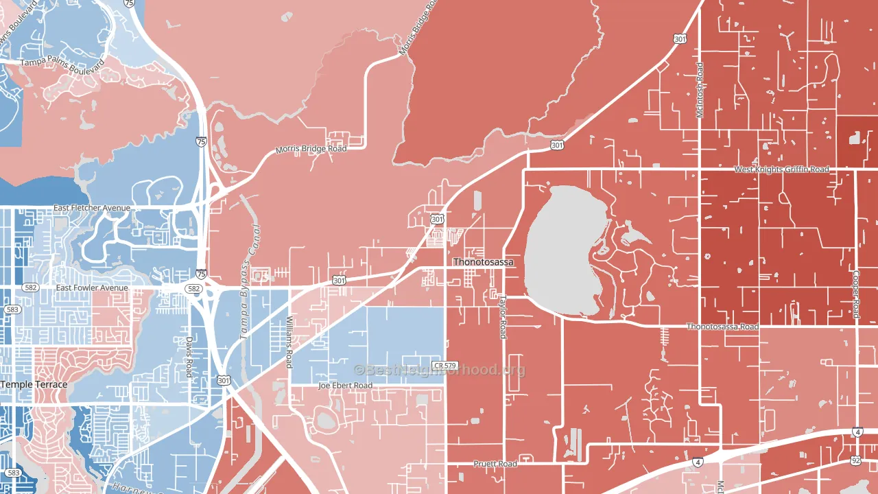 33592, FL block-group political-lean map