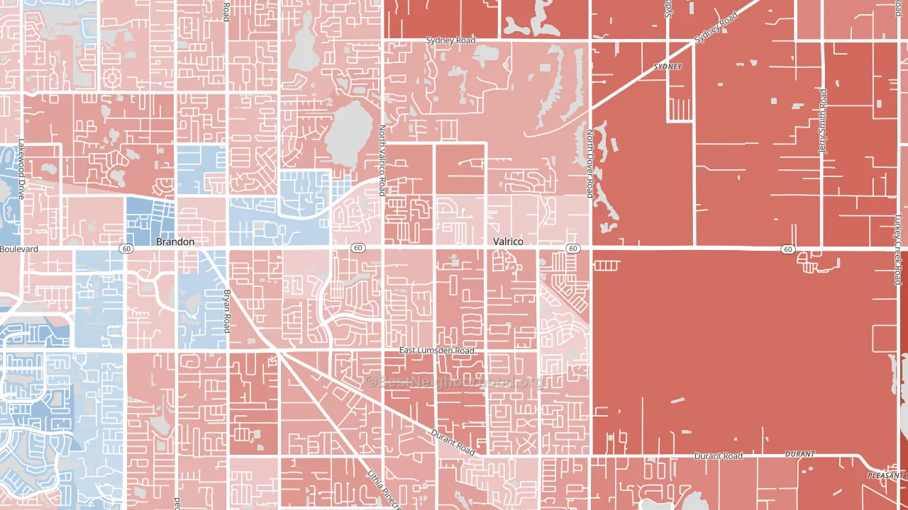 33594, FL block-group political-lean map