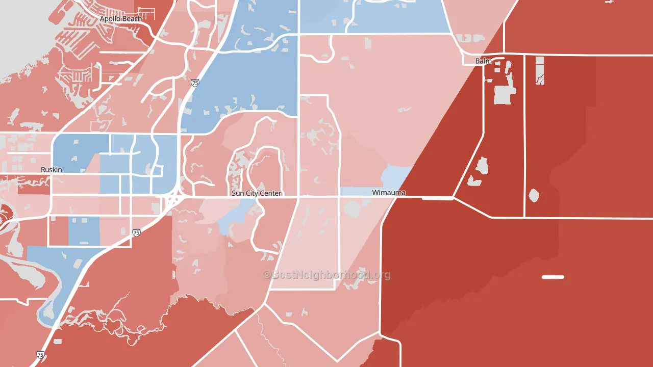 33598, FL block-group political-lean map