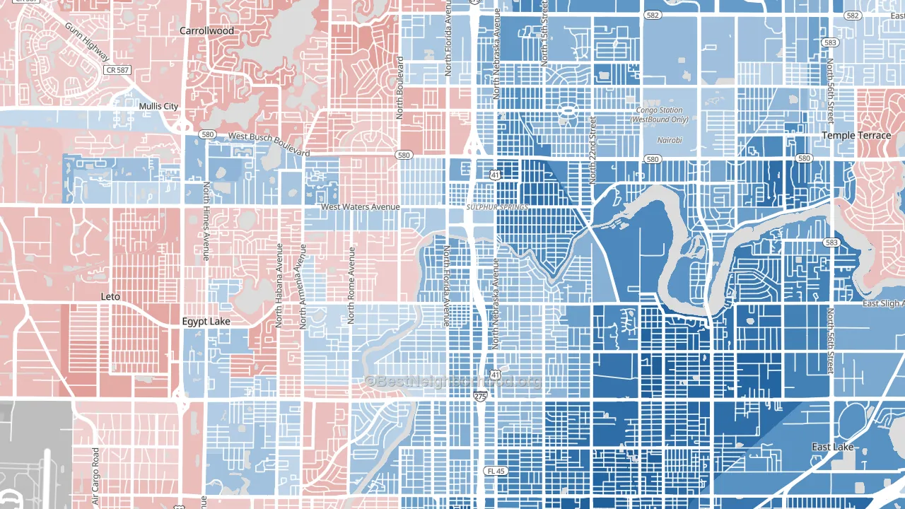 33604, FL block-group political-lean map