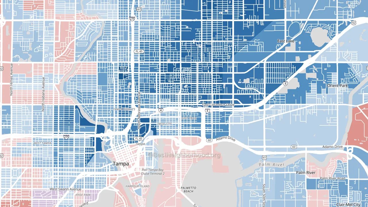 33605, FL block-group political-lean map