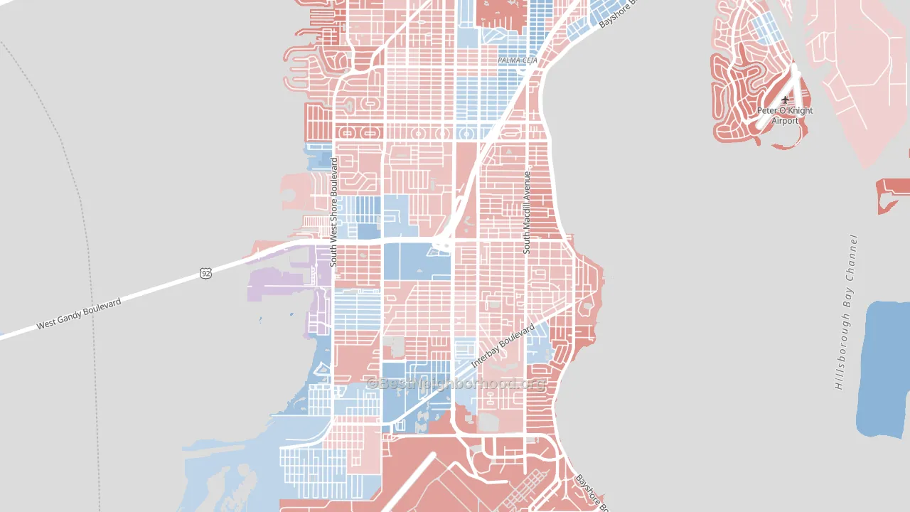 33611, FL block-group political-lean map