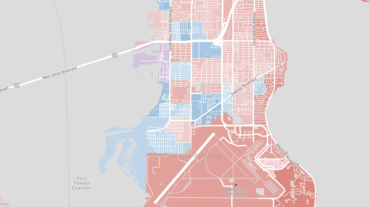 33616, FL block-group political-lean map
