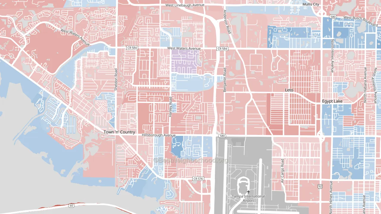 33634, FL block-group political-lean map