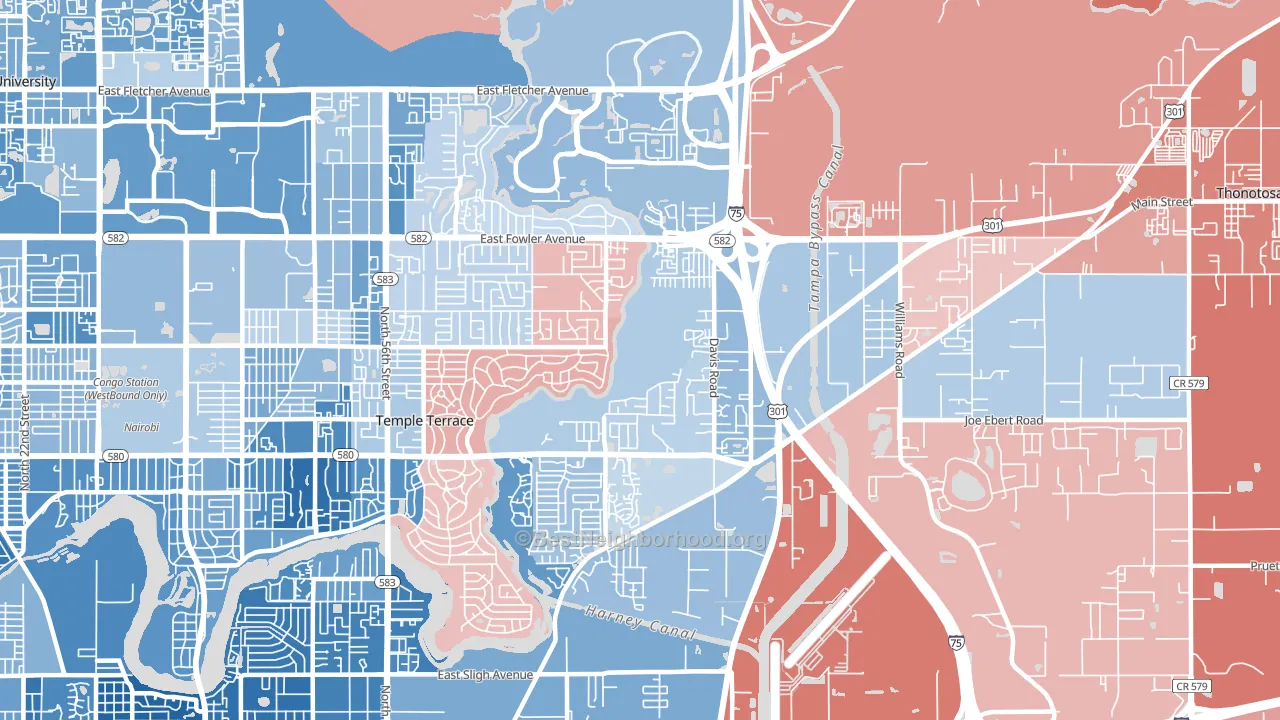 33637, FL block-group political-lean map