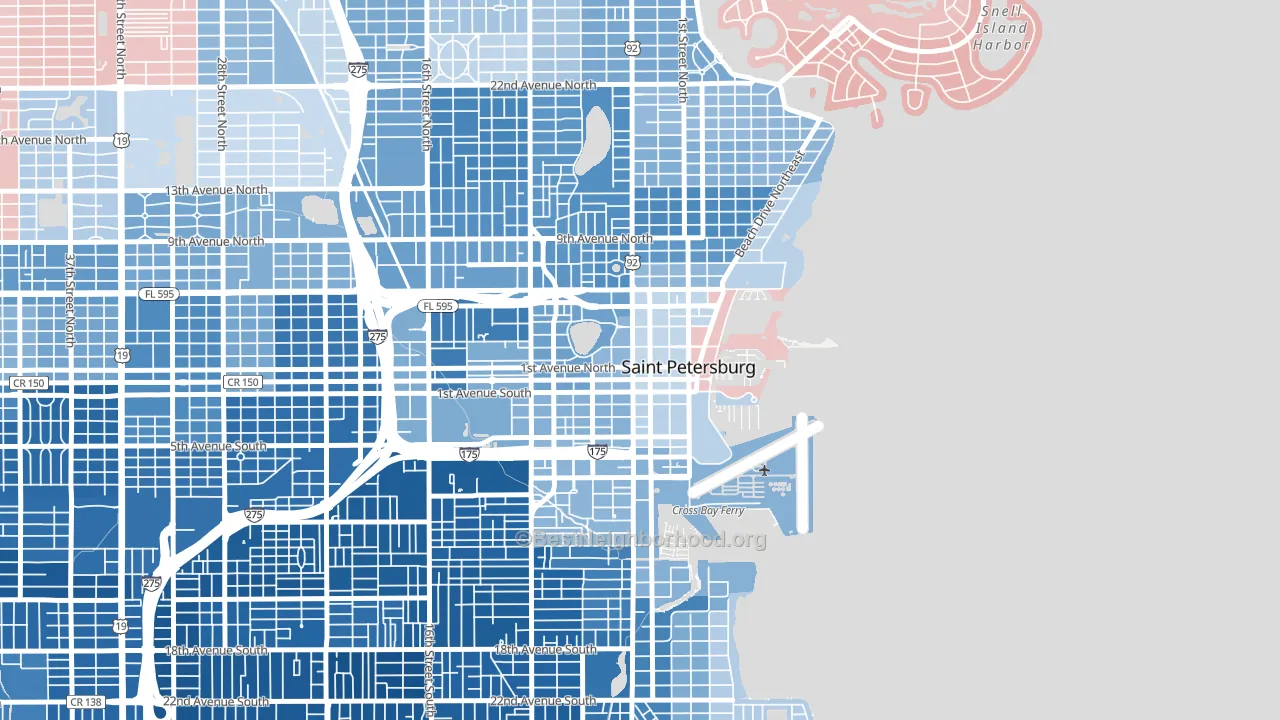 33701, FL block-group political-lean map
