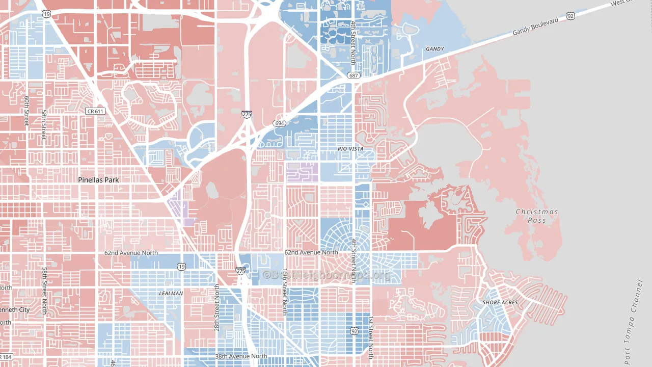 33702, FL block-group political-lean map