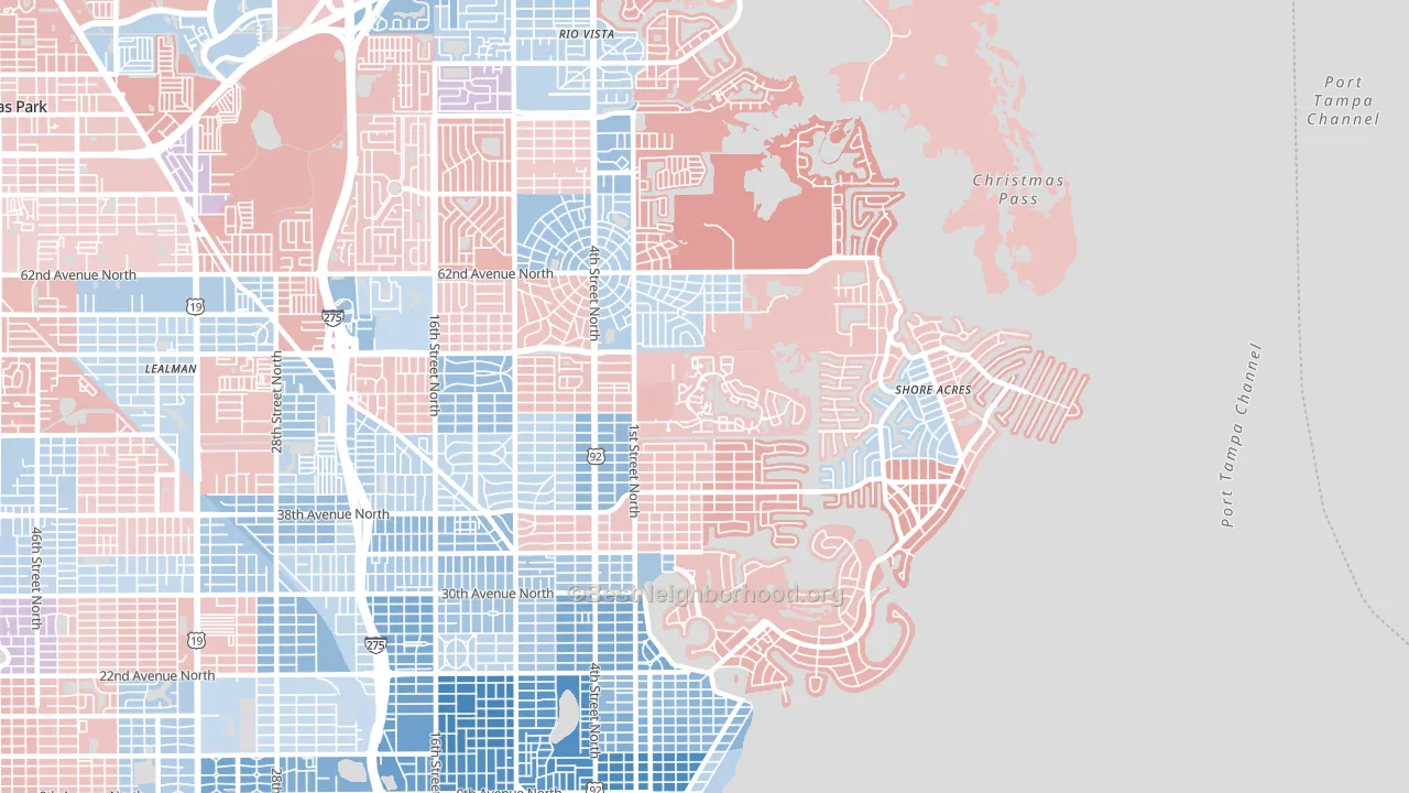 33703, FL block-group political-lean map