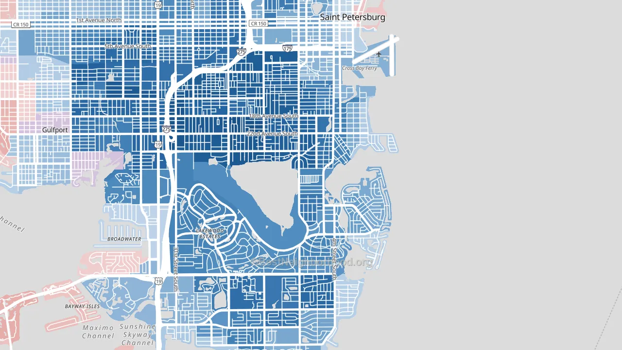 33705, FL block-group political-lean map
