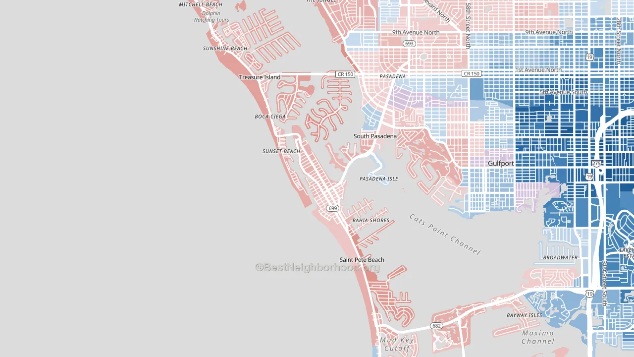 33706, FL block-group political-lean map