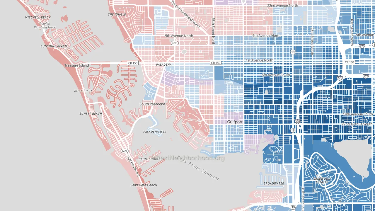 33707, FL block-group political-lean map