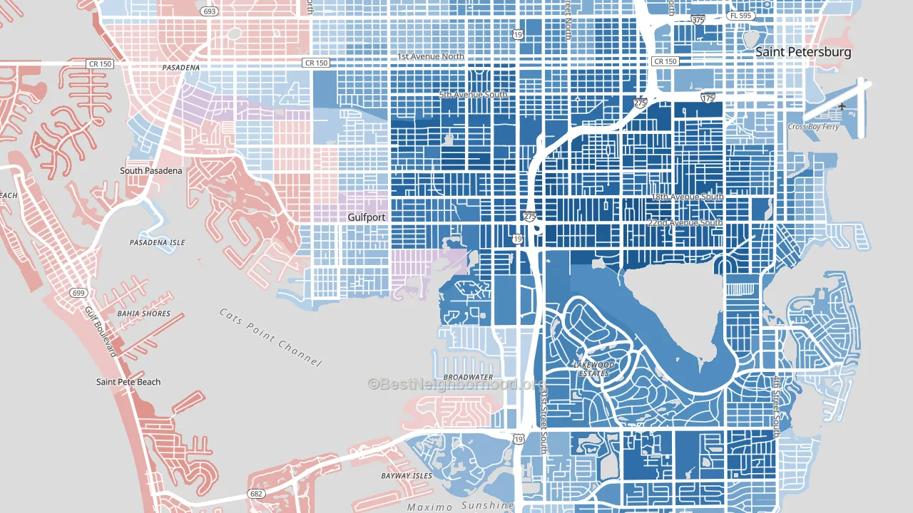 33711, FL block-group political-lean map