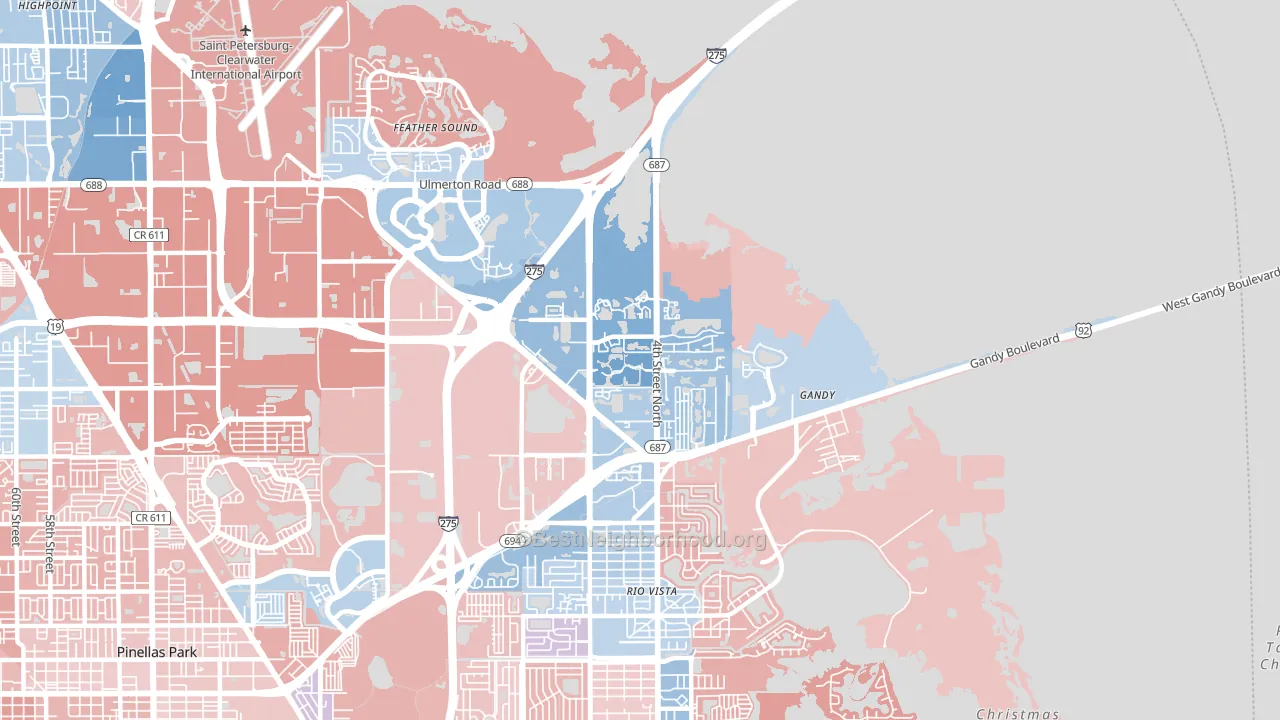 33716, FL block-group political-lean map