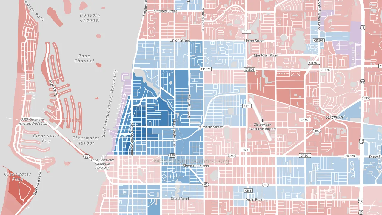 33755, FL block-group political-lean map