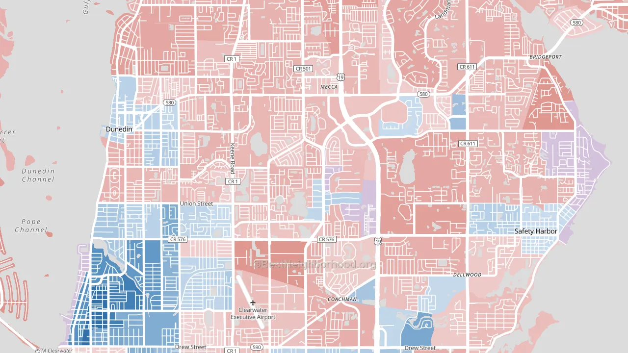 33763, FL block-group political-lean map