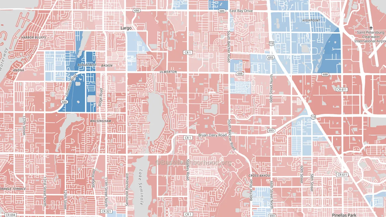 33773, FL block-group political-lean map