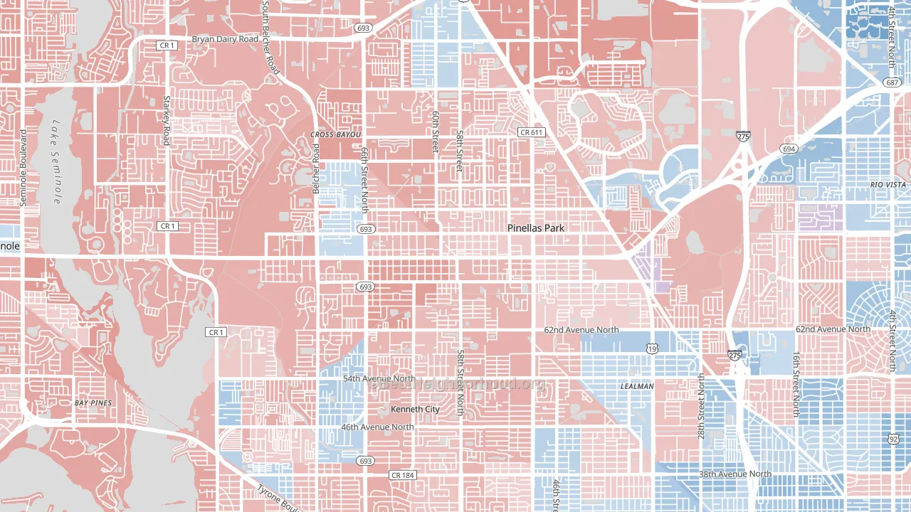 33781, FL block-group political-lean map