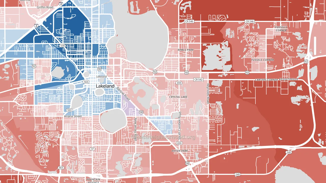 33801, FL block-group political-lean map