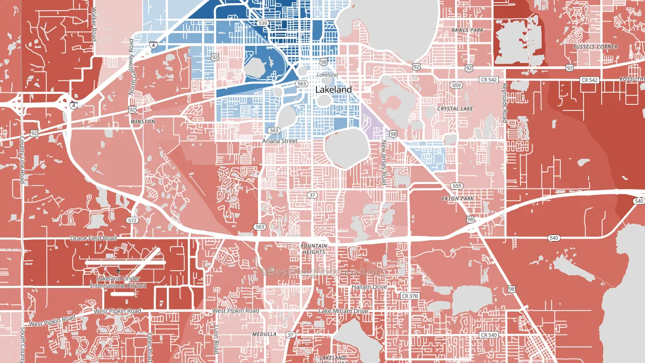33803, FL block-group political-lean map