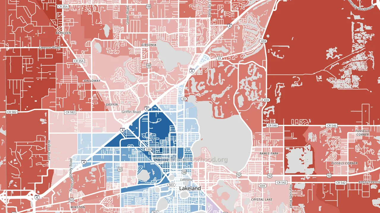 33805, FL block-group political-lean map