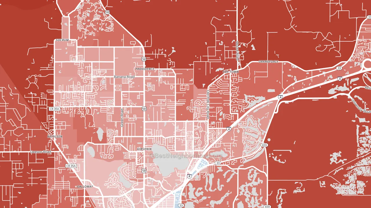 33809, FL block-group political-lean map